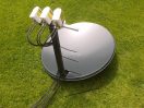 3  quad lnbs on Triax dish